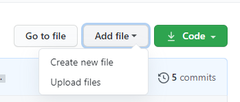 Green "add button" file on a Gtihub repository page.